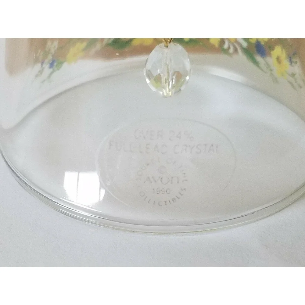 Avon Butterfly Floral 24% Full Lead Crystal Bell (1990)